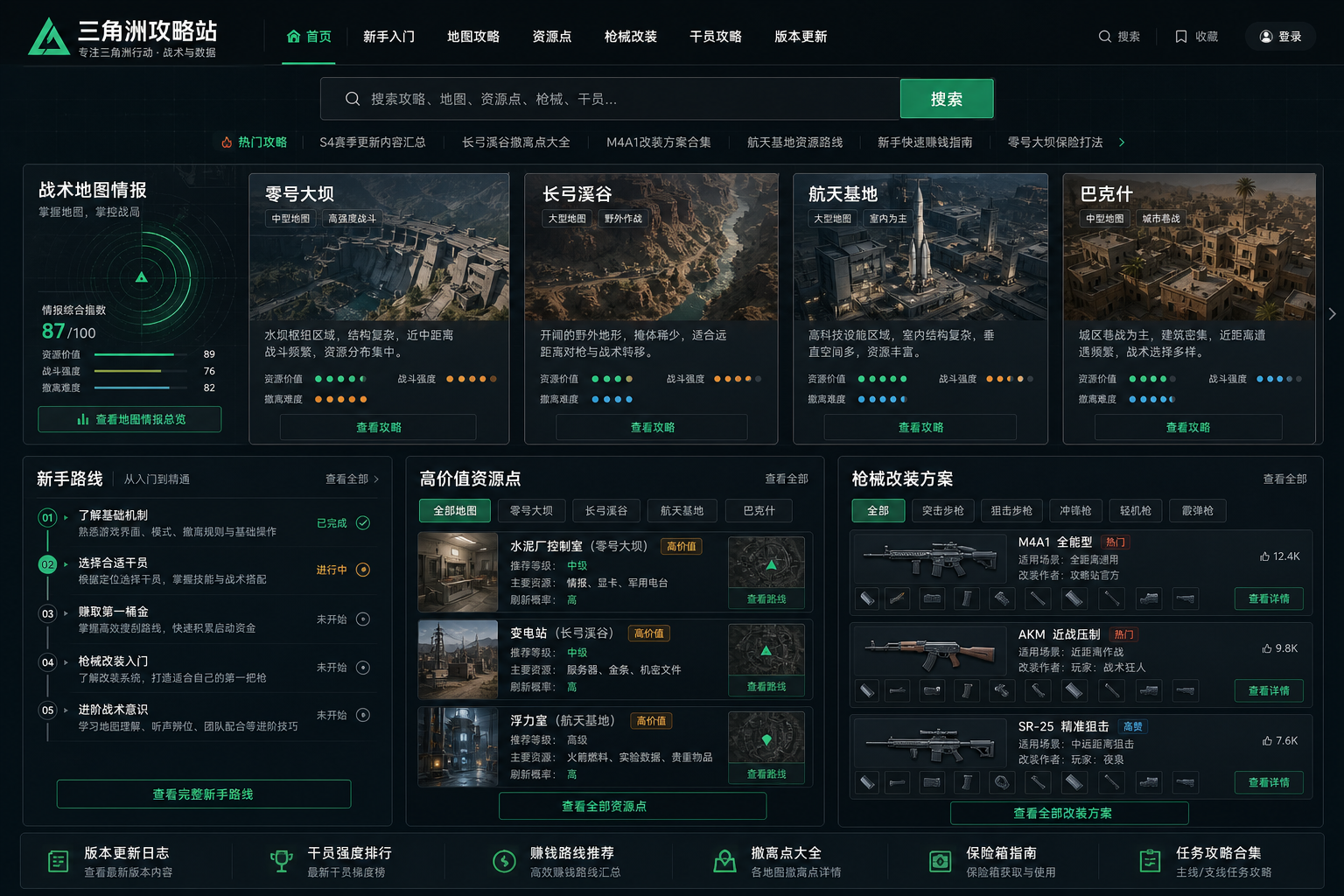 三角洲行动攻略站战术情报界面